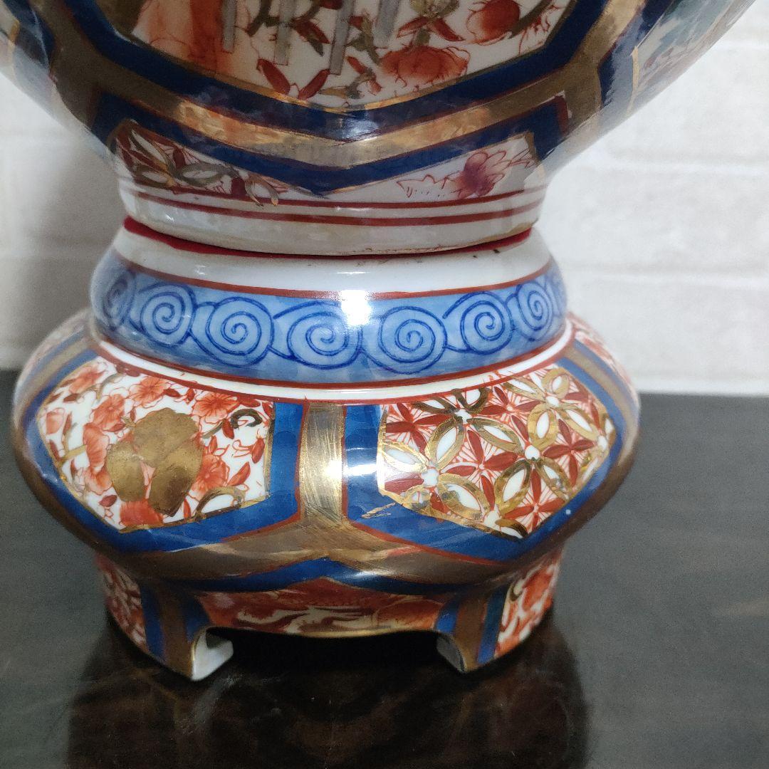 金彩 龍 鳳凰 沈香壺 飾壺 高さ46.5cm 古美術 骨董品