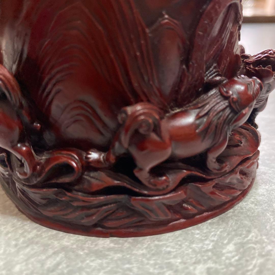 中国　工芸品　漆器　小物入　骨董品