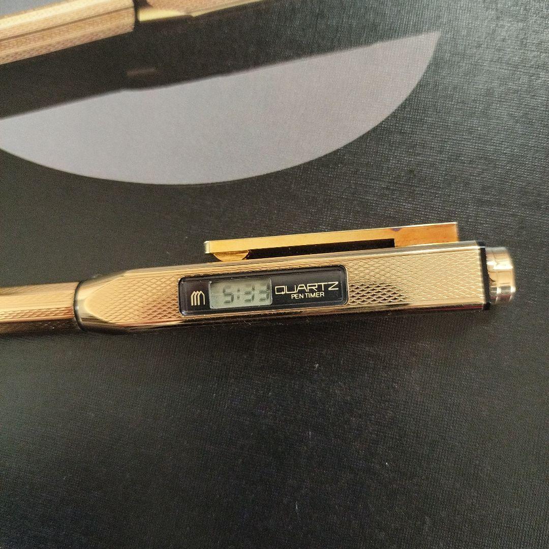 【未使用、希少品】昭和　三菱鉛筆 ペンタイマー22金メッキ ゴールド