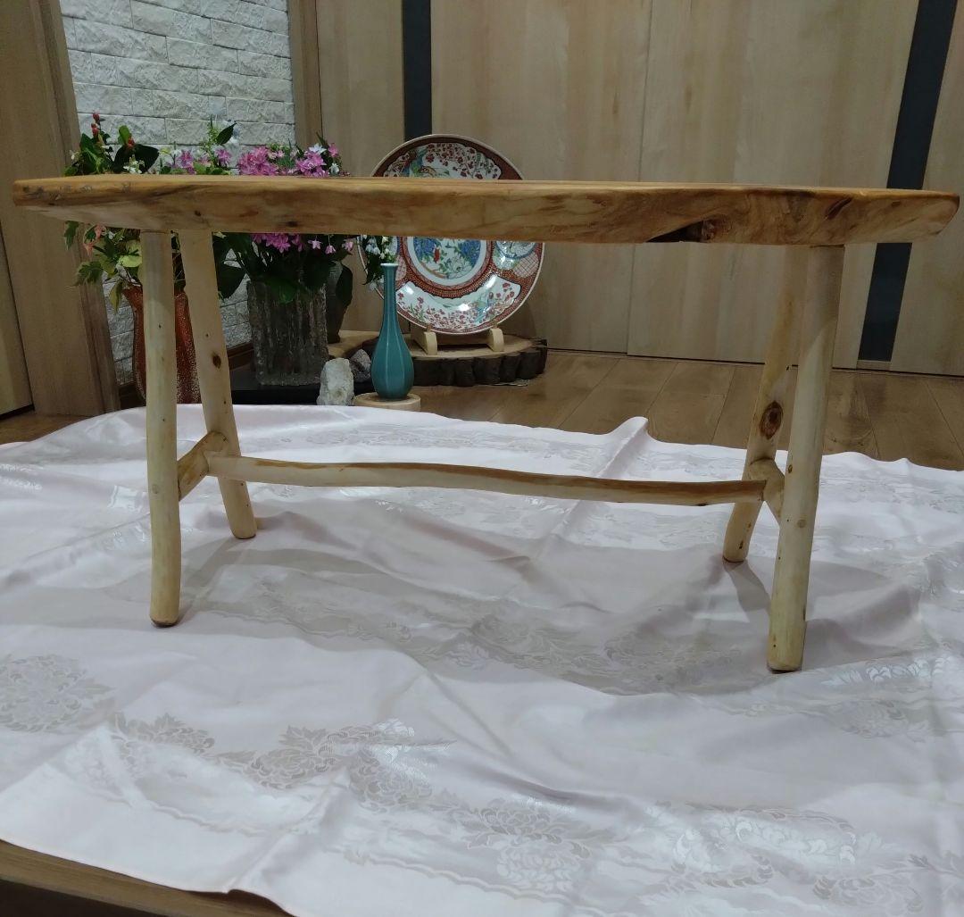 檜のローテーブル⑬値下げ❕樹齢約100年総檜造り耳付テーブル　リビング、ソファー