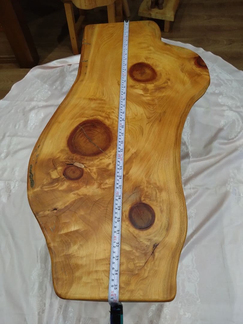 檜のローテーブル⑬値下げ❕樹齢約100年総檜造り耳付テーブル　リビング、ソファー