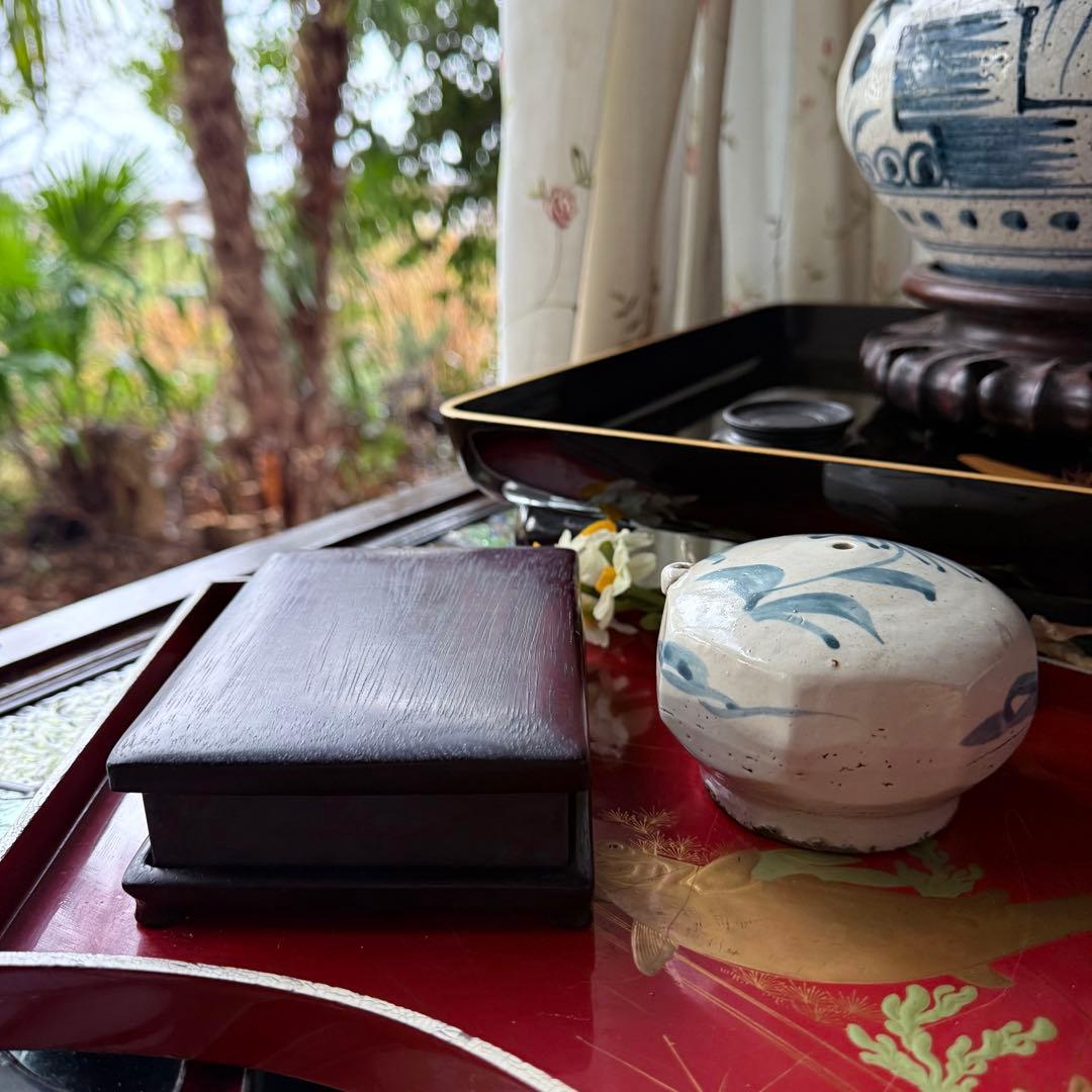 書ぞめに‼️新春期間限定‼️不世出の名品‼️旧家蔵出端渓硯『古松❌瀧　硯』」唐木箱1点