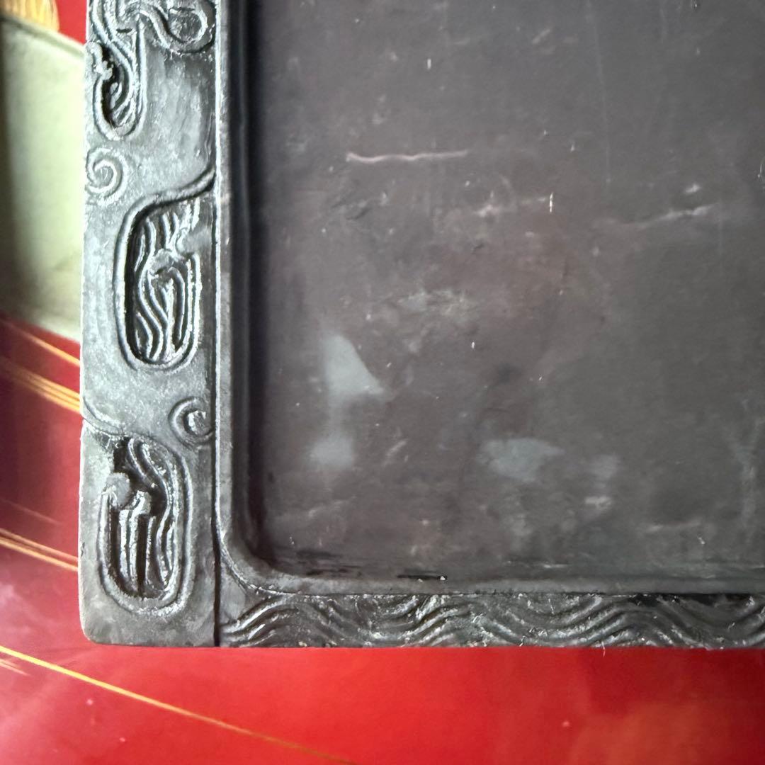 書ぞめに‼️新春期間限定‼️不世出の名品‼️旧家蔵出端渓硯『古松❌瀧　硯』」唐木箱1点