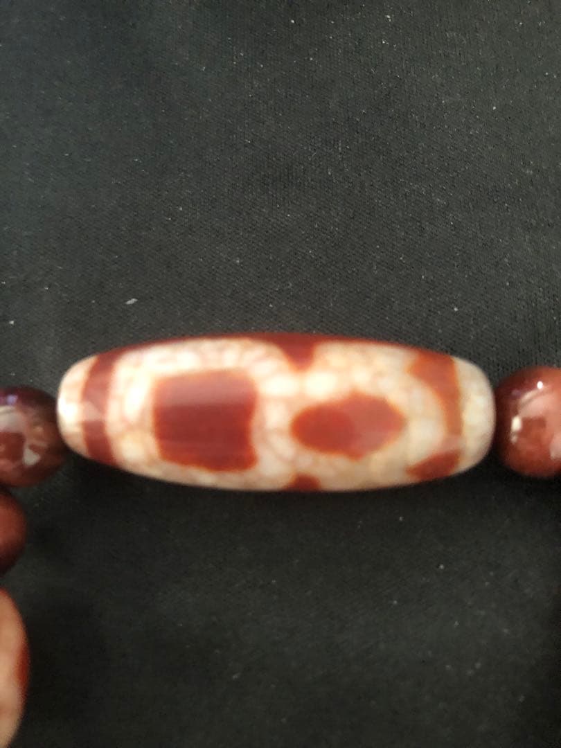 西蔵老礦龍紋一眼財神、星辰金剛天地、如意二眼天珠ブレスレット（念珠）