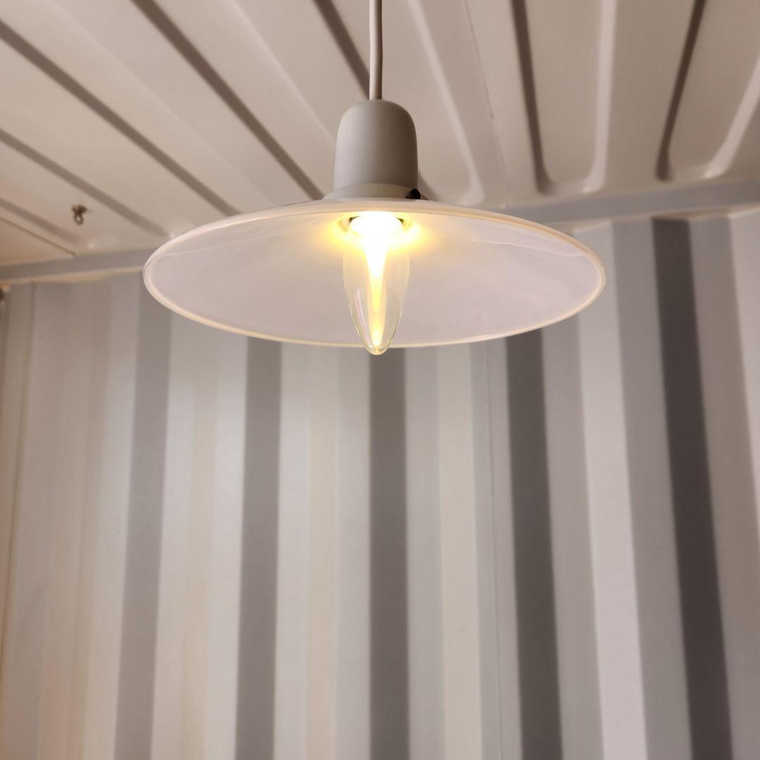 希少　廃盤　笠松電機製作所　レトロペンダントライト 乳白×ホワイト