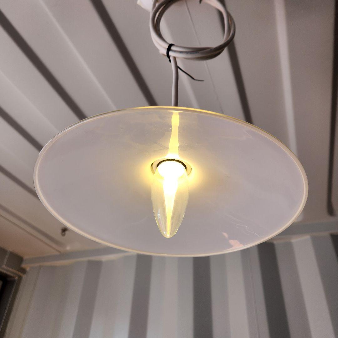 希少　廃盤　笠松電機製作所　レトロペンダントライト 乳白×ホワイト