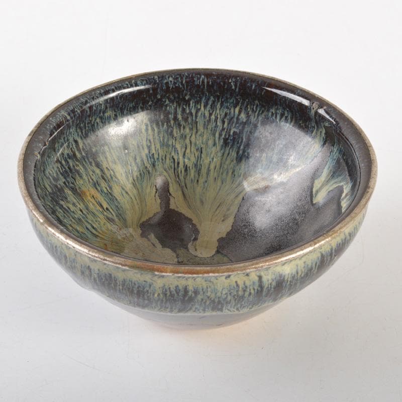 中国　窯変　天目茶碗　時代箱付　N　6511