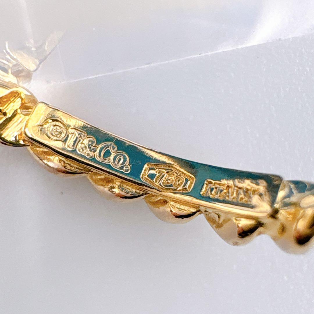 極美品 オールドティファニー ツイスト リング 9号 k18 ゴールド