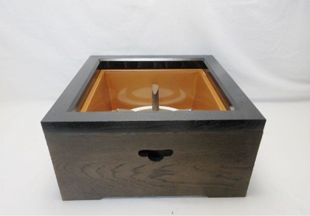 美品 茶道具 焼杉 置炉 橋本辰敏作 萬代屋釜 底瓦 五徳 4点セット 共箱