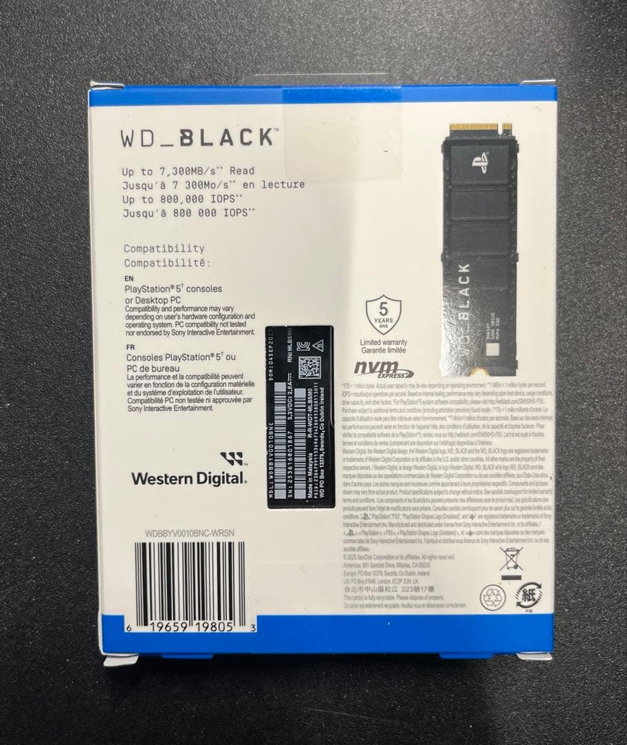 内蔵型SSD Western Digital SSD 1TB WD_Black SN850P