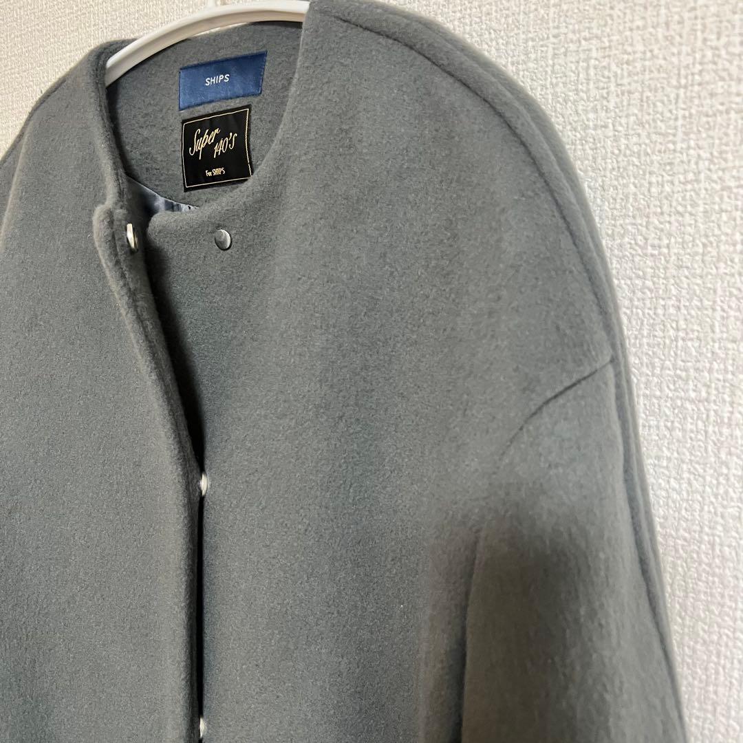 極美品✨SHIPS シップス グレー SUPER140 サイズ36 コート M