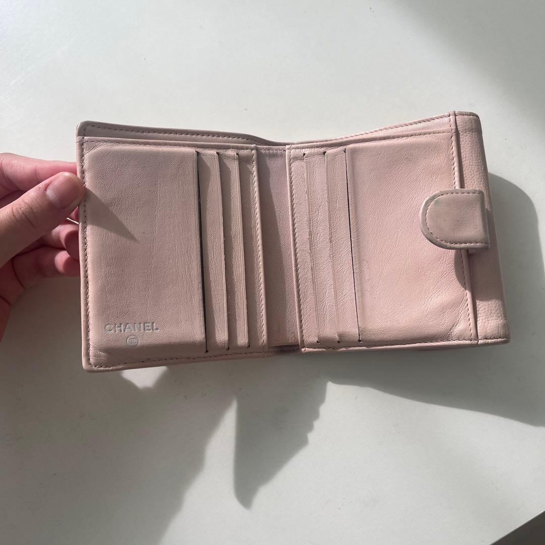 シャネル 財布 二つ折り ベビーピンク