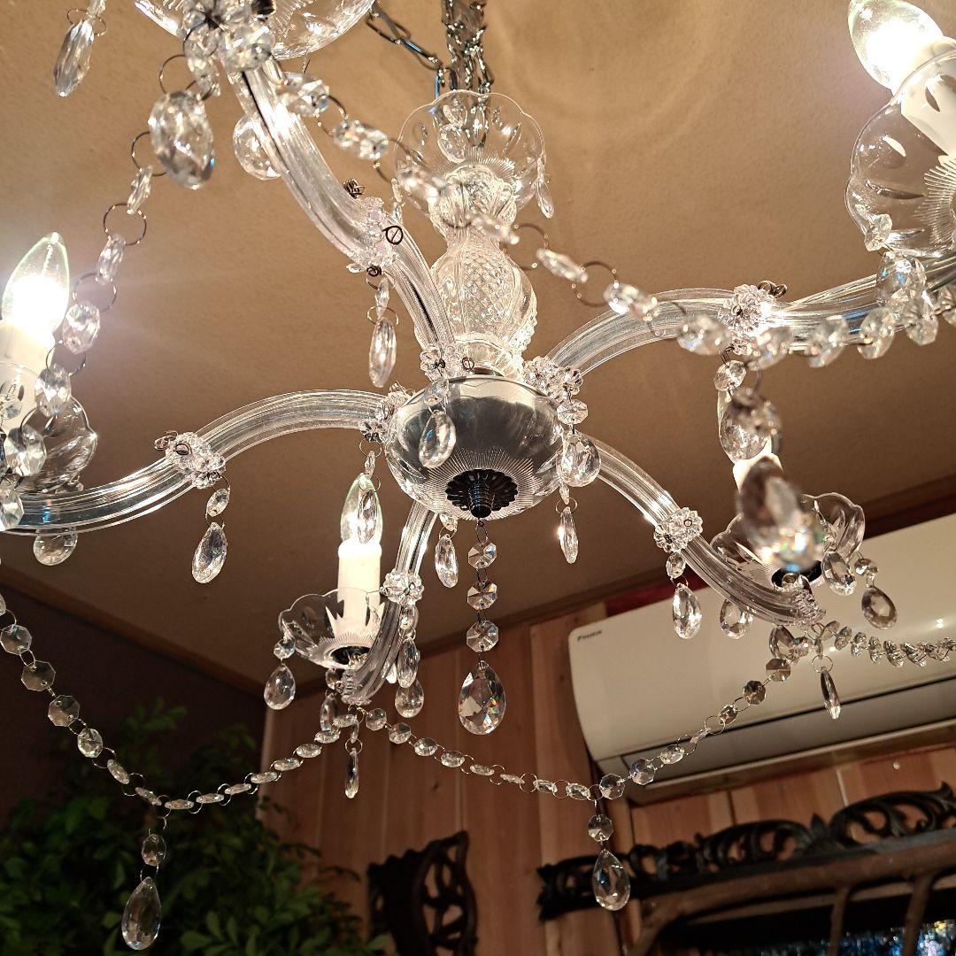 ♡♡新品未使用　エグロ．ジャパン　クリスタルガラスシャンデリア５灯♡♡