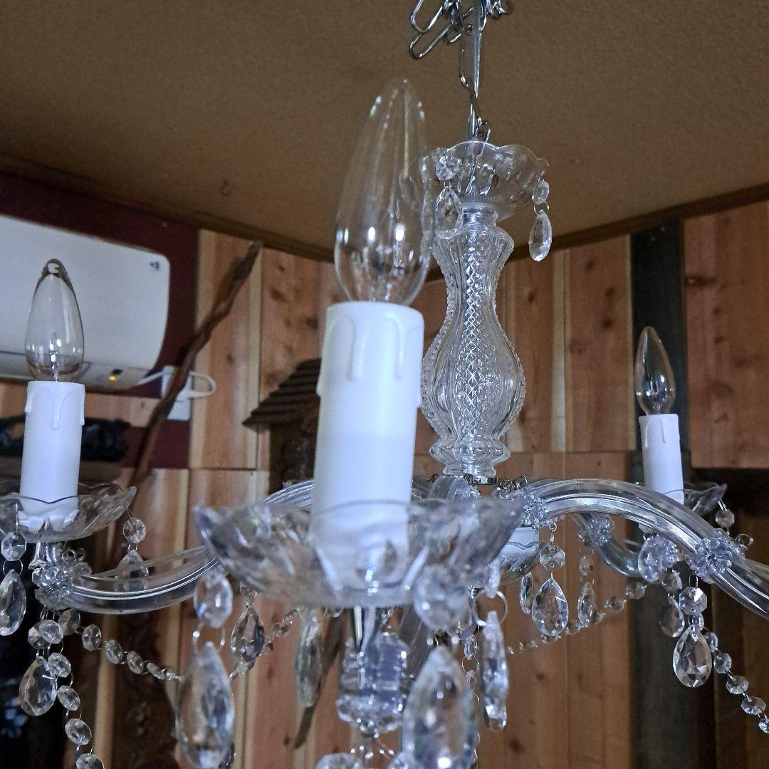 ♡♡新品未使用　エグロ．ジャパン　クリスタルガラスシャンデリア５灯♡♡