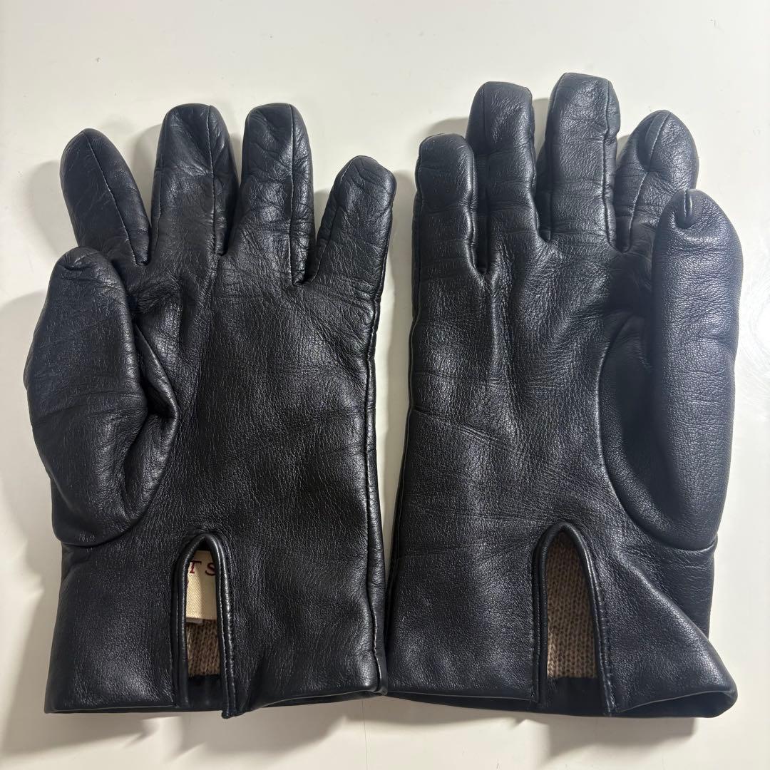 DENTS カシミアライナーレザーグローブ ブラック サイズ7.5 羊革