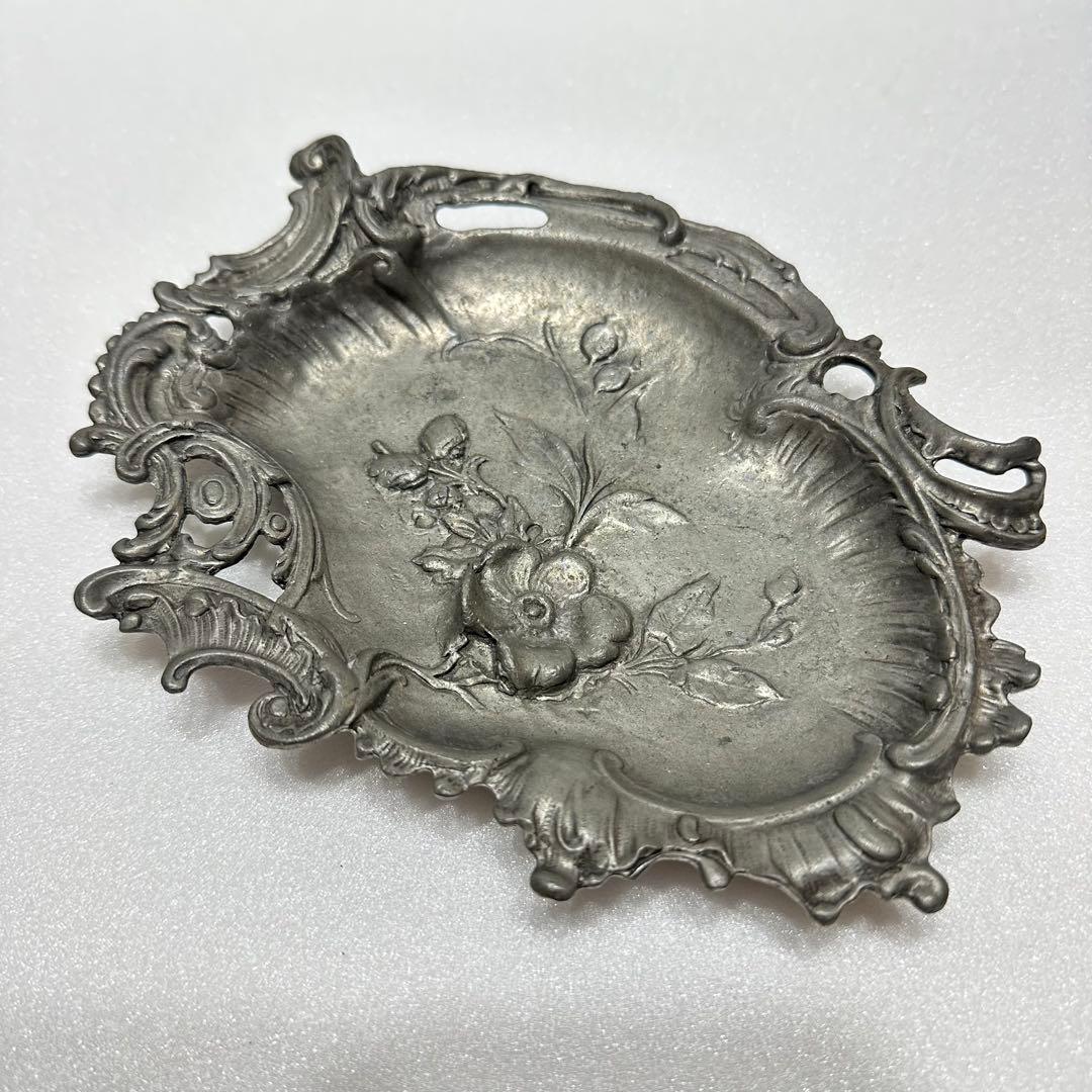 【※送料無料】フランス製 ヴィンテージ ピューター トレイ