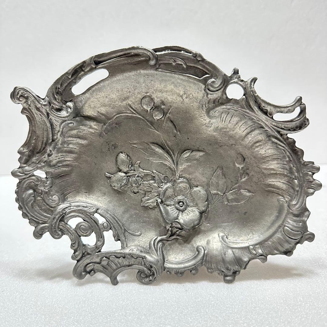 【※送料無料】フランス製 ヴィンテージ ピューター トレイ