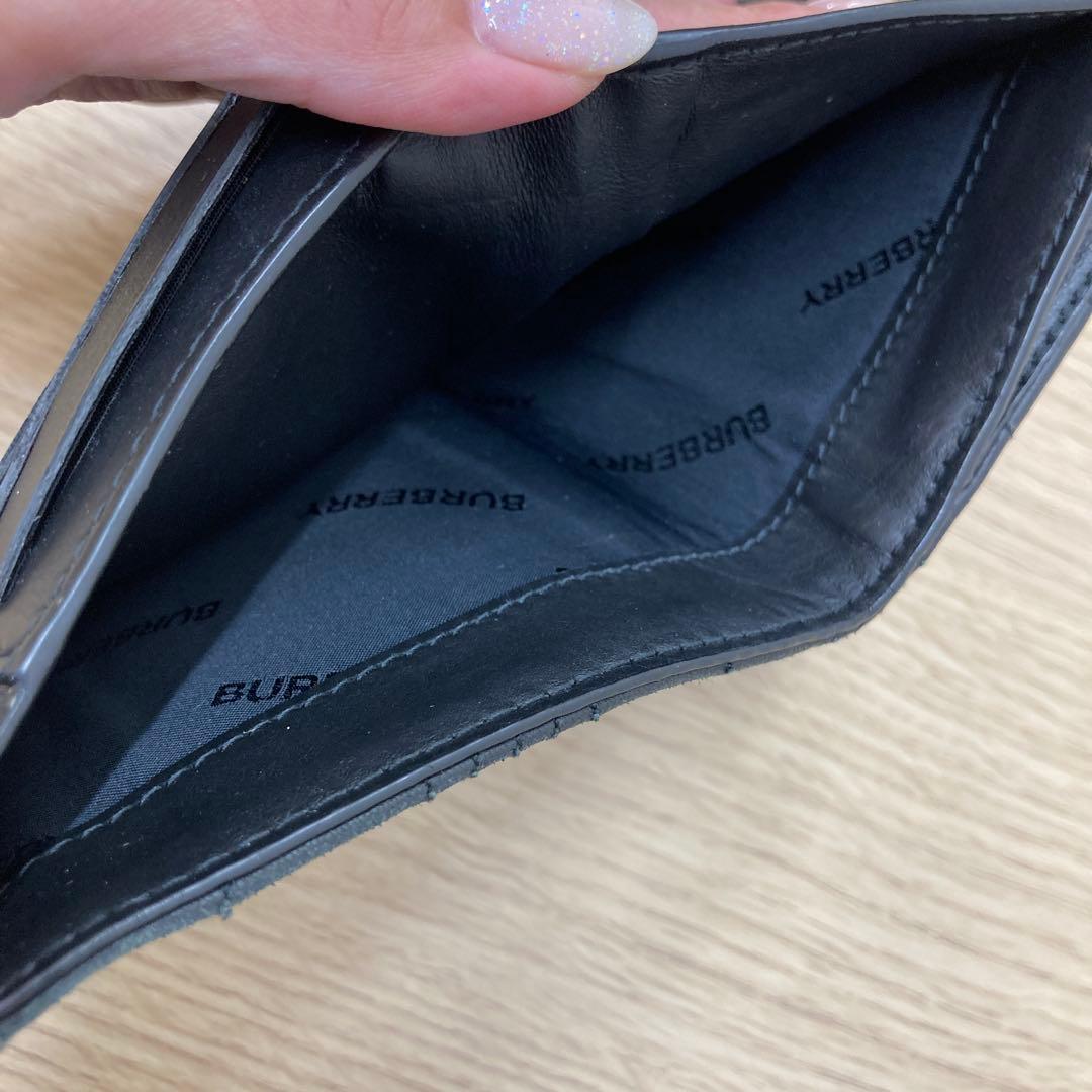 バーバリー TBロゴ キルティング 三つ折り財布 ブラック