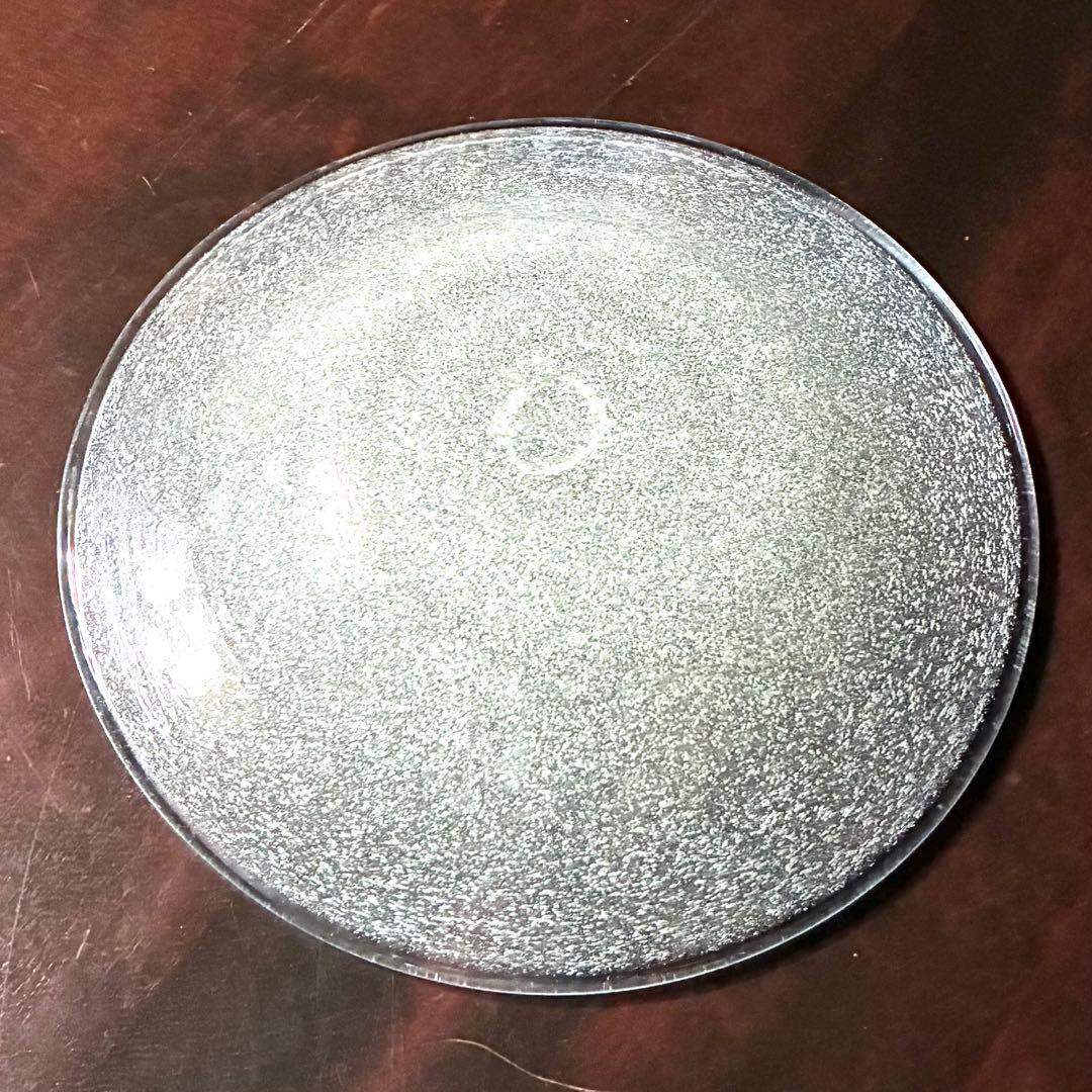 横山秀樹　皿鉢　白泡　吹きガラス