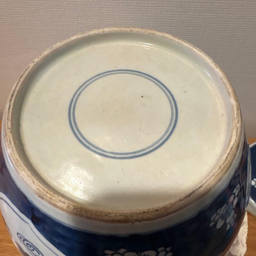 中国古美術　青花氷梅紋　大壷　ジンジャーポット　花瓶　骨董