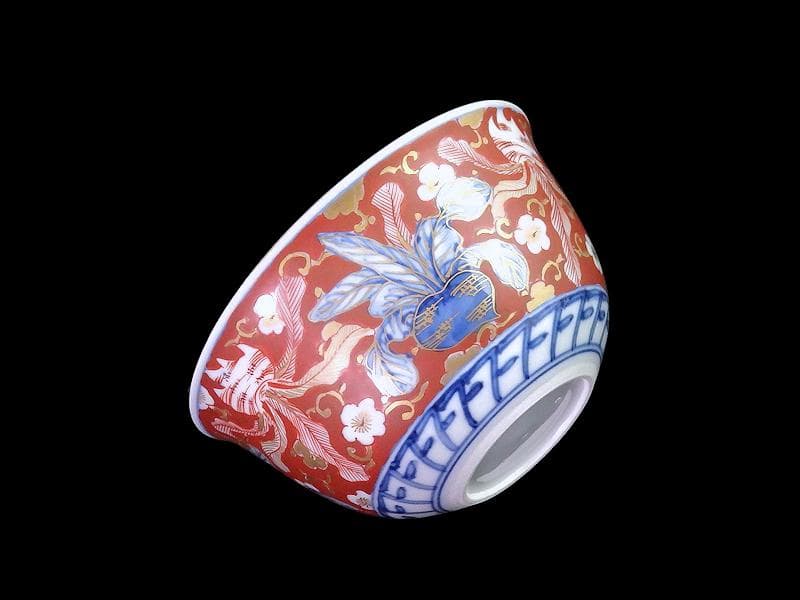 大聖寺伊万里　金襴手　梅に柘榴　蕪の図　向付　E049AS-CWs