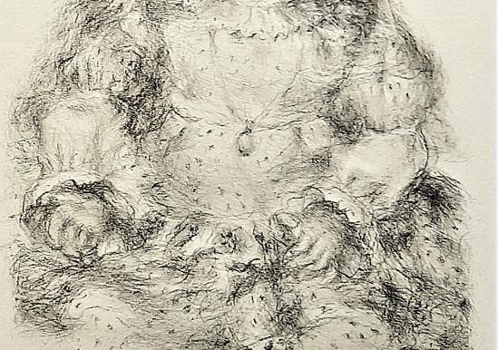 伊藤清永 『フランス人形』 資産家収蔵品 　石版リトグラフ 　文化勲章受章