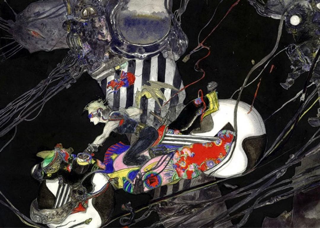 天野喜孝　版画　鉄馬(ハーレー) ファイナルファンタジー7