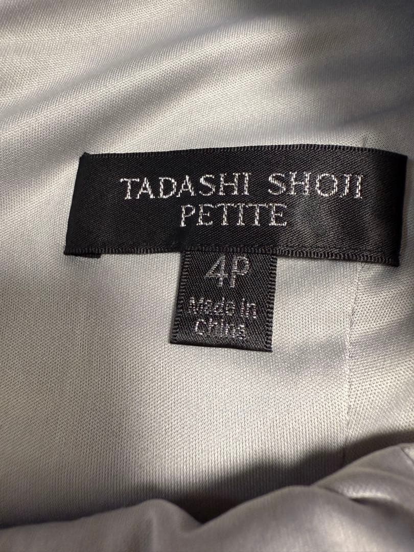 TADASHI SHOJIシルバー刺繍ドレス 美品