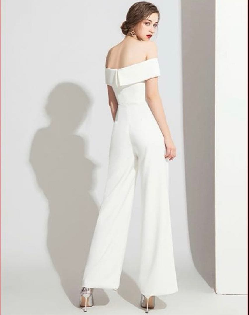 (新品未使用)ウェディング オフショルダー パンツドレス　二次会　前撮り　韓国