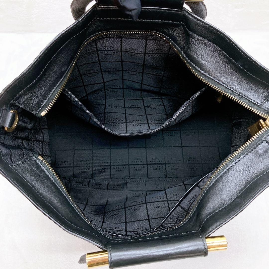 ✨綺麗✨CELINE セリーヌ サークルロゴ 2wayショルダーバッグ ブラック