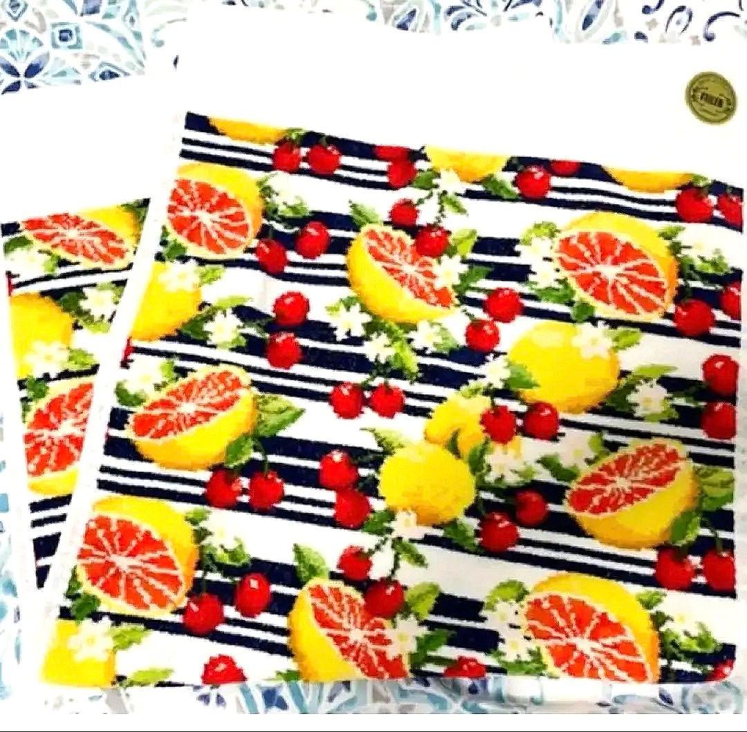 新品未使用 フェイラー チェスティ フルーツ ミックス ボーダー フェイスタオル