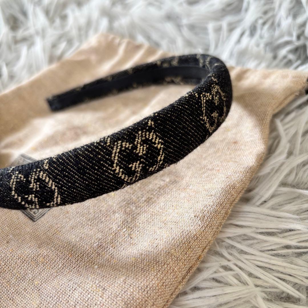 【美品】GUCCI デニムヘアバンド カチューシャ652835