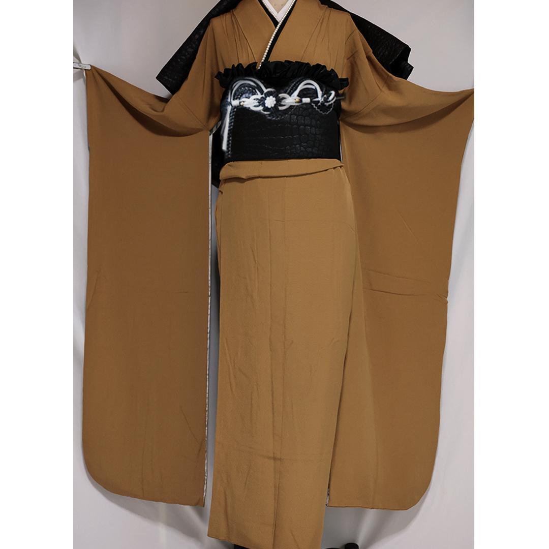 大きいサイズ色無地振袖7点セット帯新品トールサイズカラシフルセット成人式YO20