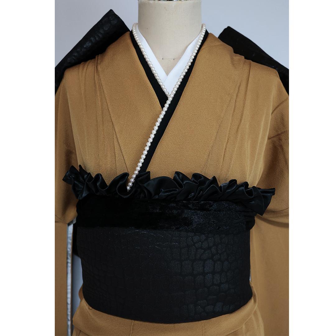 大きいサイズ色無地振袖7点セット帯新品トールサイズカラシフルセット成人式YO20