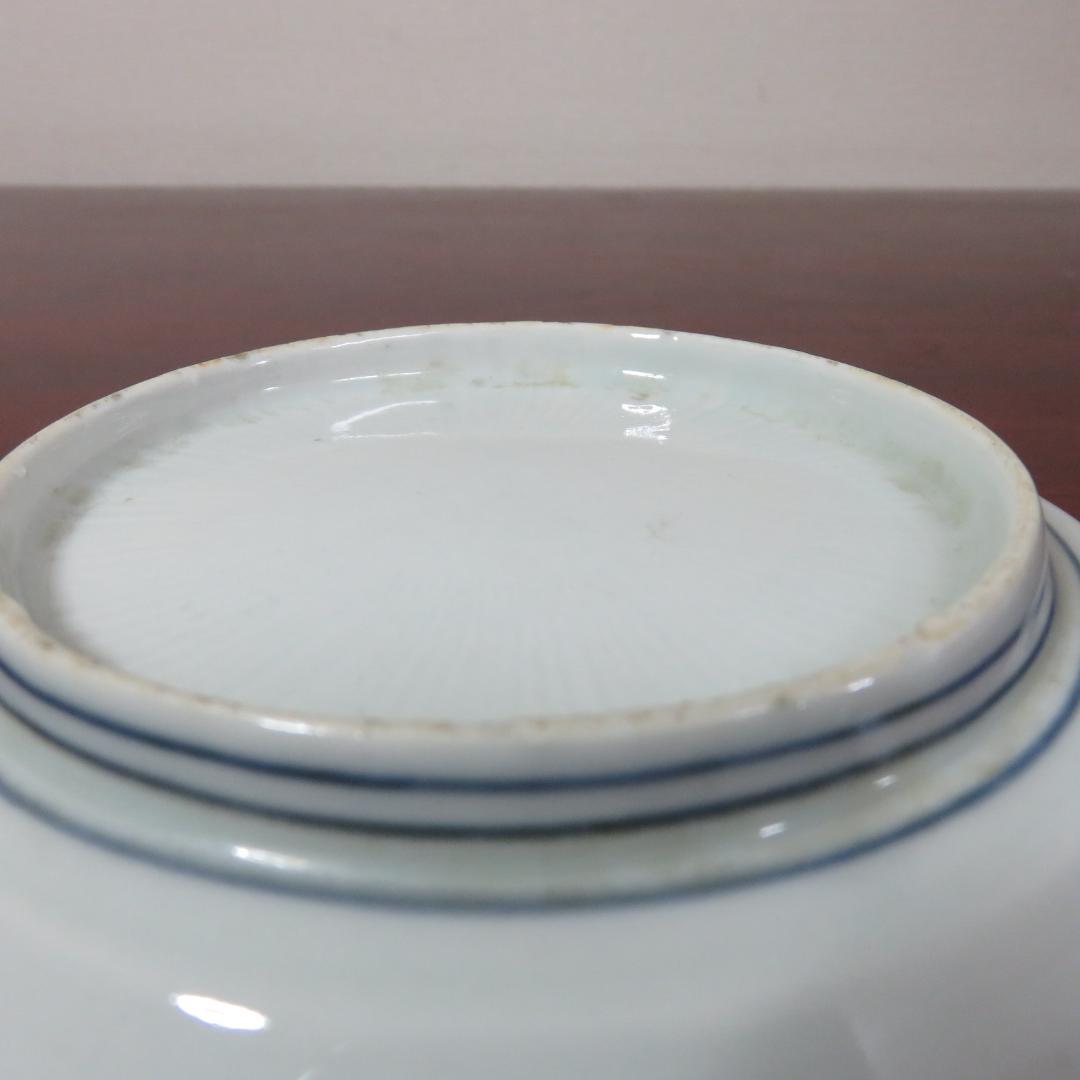 中皿 2枚 鳥 花 島 海 染付 明治 大正 その2