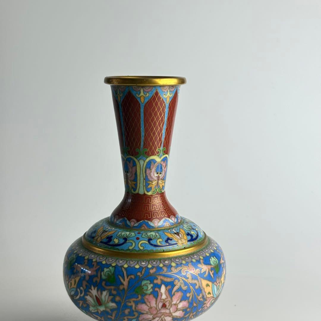 中国 古美術 花器 花入 花瓶 七宝焼 景泰藍