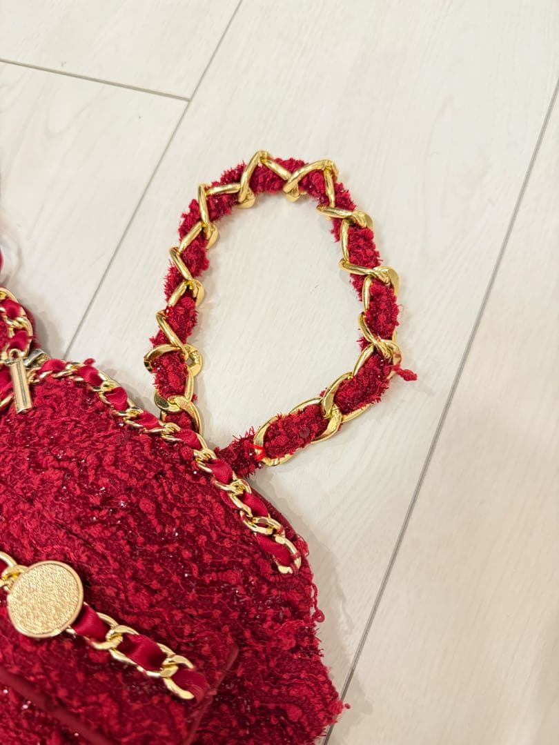 【an /アン】ツイードショルダーリボンドレス