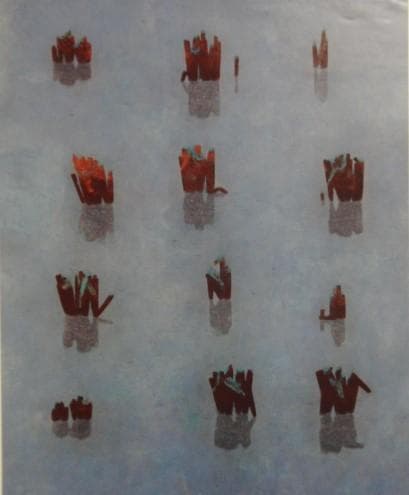 徳岡 神泉、刈田、大判、額装用・画版、日本製・新品額 額装付、状態良好