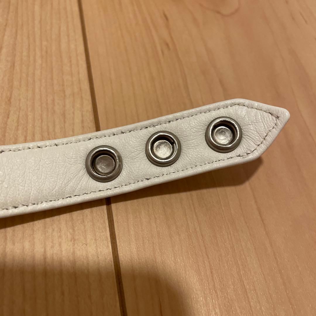 【美品】クロムハーツ　レザーブレスレット　ホワイト