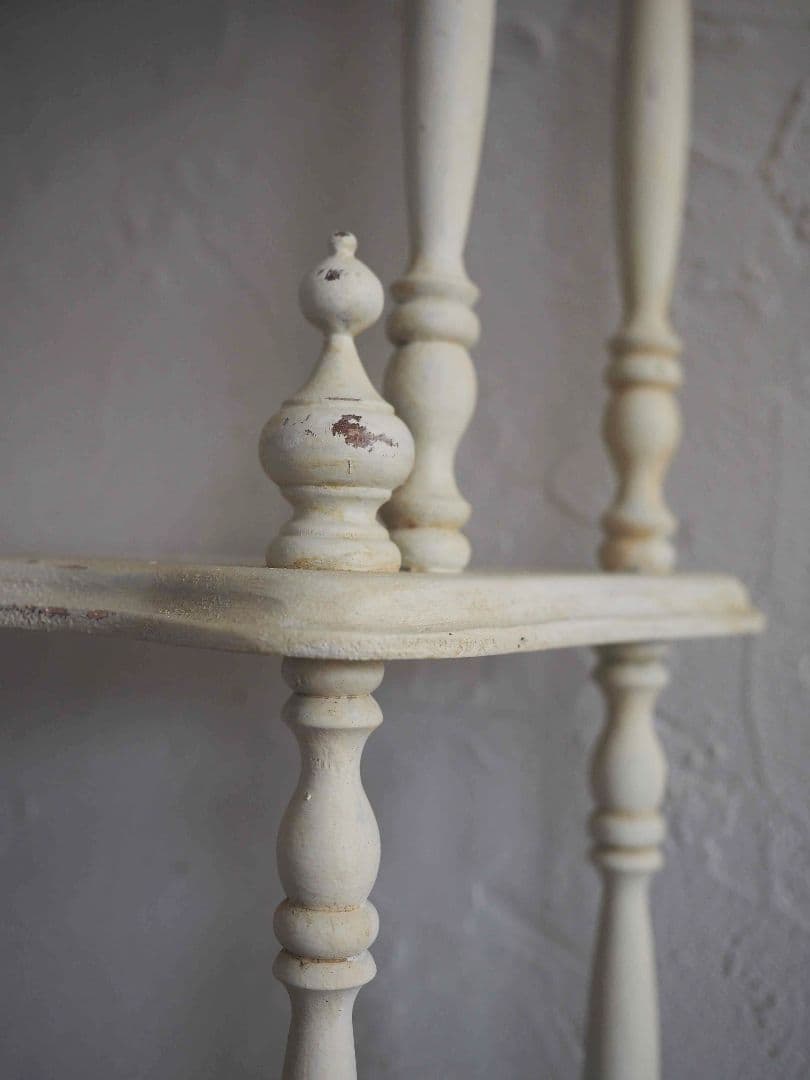 フランス　アンティーク　シェルフ　 木製 3段シェルフ　ウォールシェルフ　棚