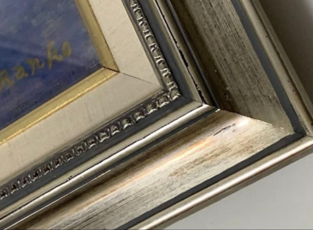 油彩画 富士山 絵画 額縁付き インテリア 壁掛け 43cm x 60cm