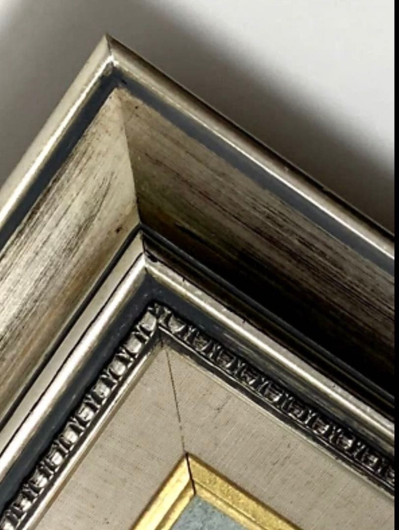 油彩画 富士山 絵画 額縁付き インテリア 壁掛け 43cm x 60cm