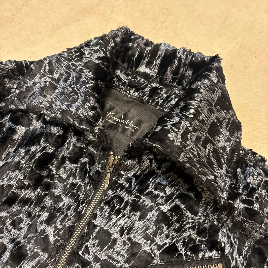 美品⭐️TORNADO MARTウェットルック シールライダースブルゾンジャケット