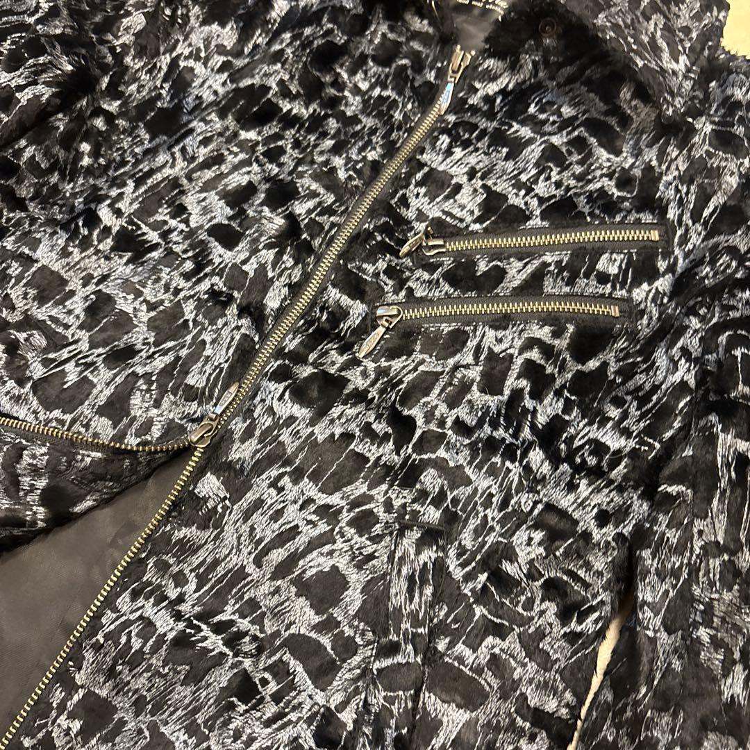 美品⭐️TORNADO MARTウェットルック シールライダースブルゾンジャケット