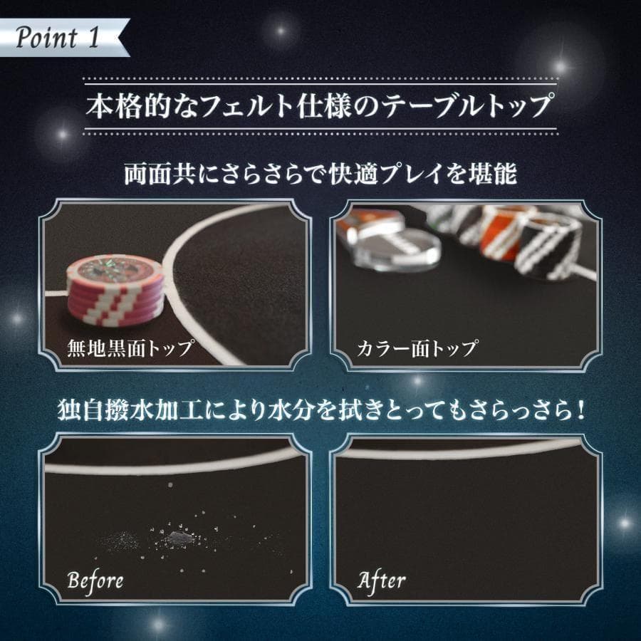 ポーカーテーブル 折りたたみ8人対応 家庭用最大500枚チッ2730プラック付き