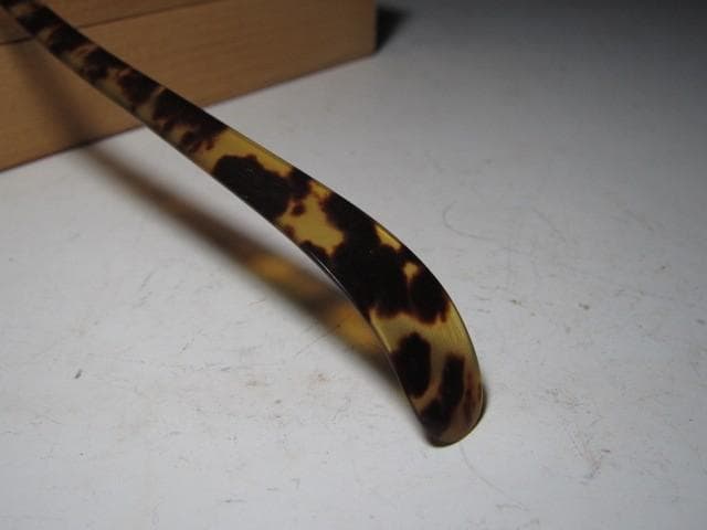 亀甲茶杓「緑毛」表千家 十三代 即中斎花押 二重箱 名品！k555