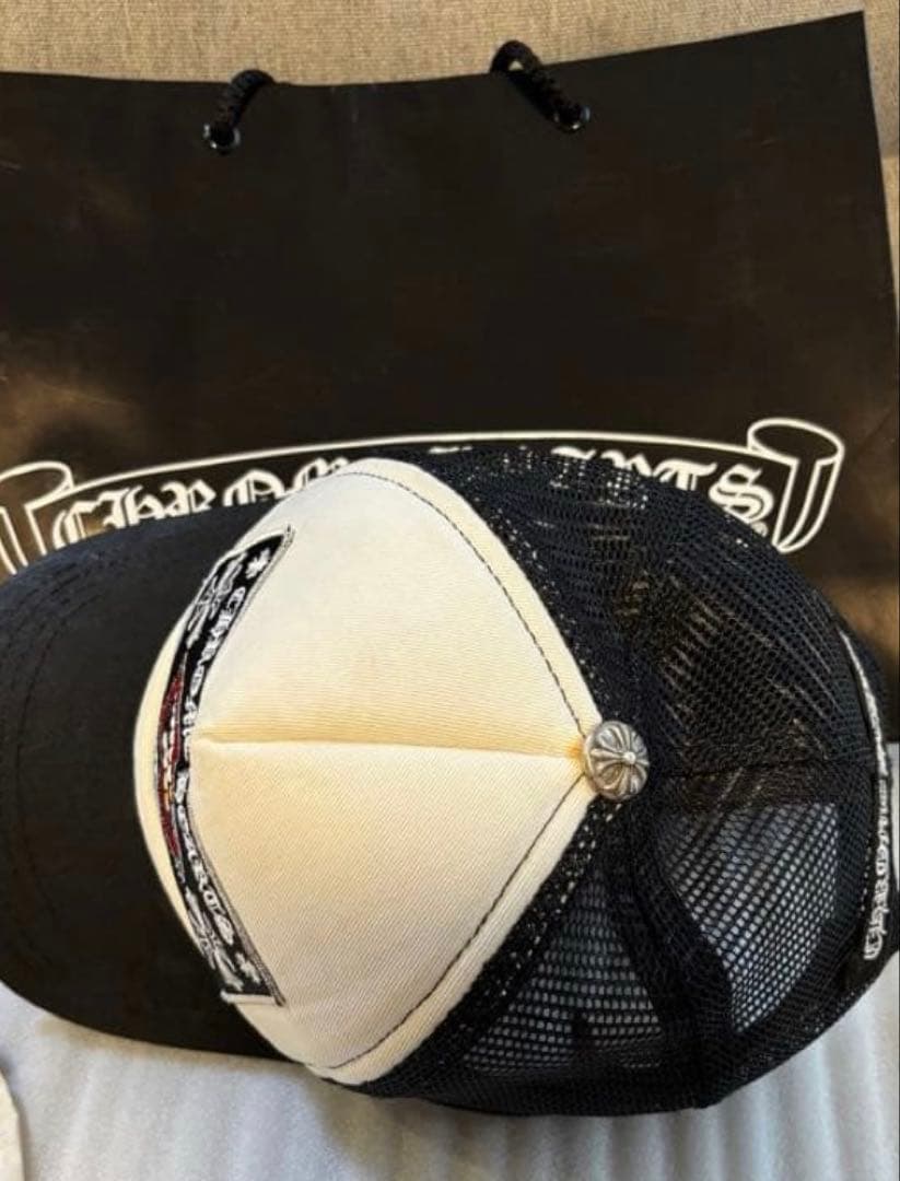 正規品希少CHROME HEARTS メッシュキャップ ホワイト/ブラック