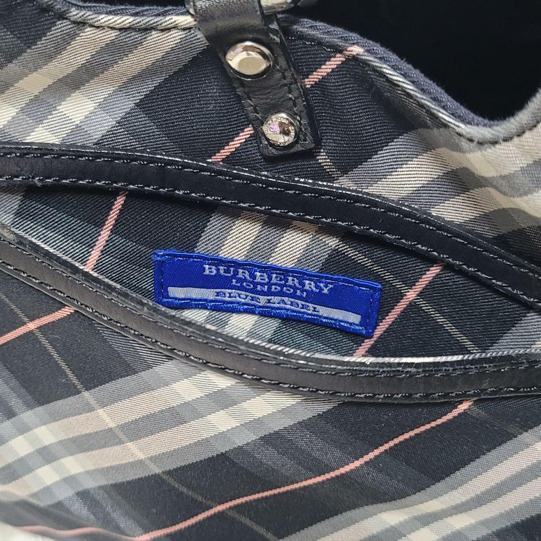 極美品✨バーバリーブルーレーベル リバーシブル ハンドバッグ ノバチェック 舟形