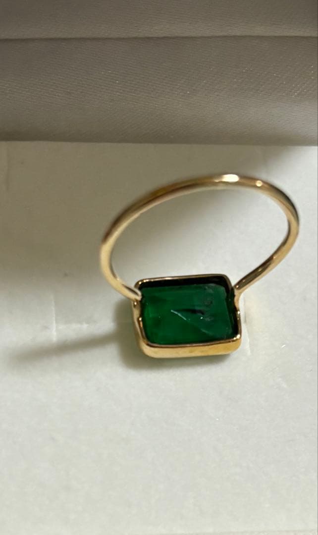 天然石　エメラルド　10金　リング　12.5号