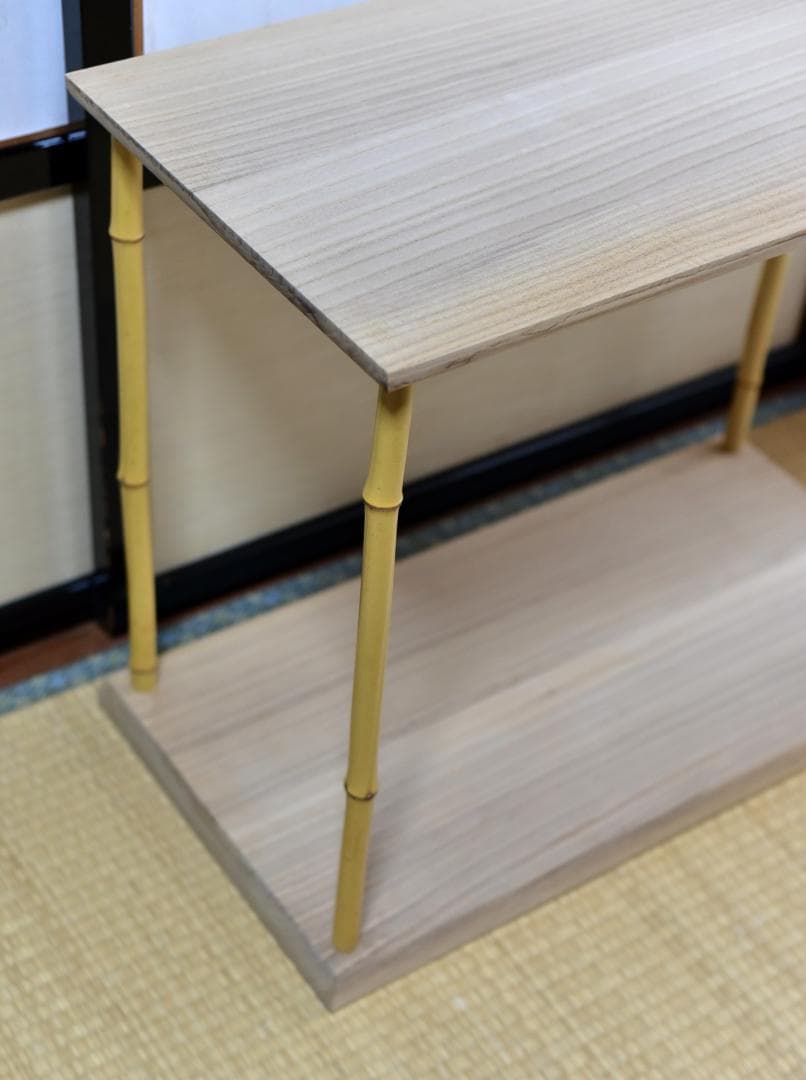 竹台子、組立式【極上品】飾り棚お茶道具／共箱